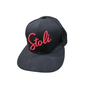 Stoli Stolichnaya Vodka Baseball Cap Hat Adjustable Embroidered Logo Black NEW
